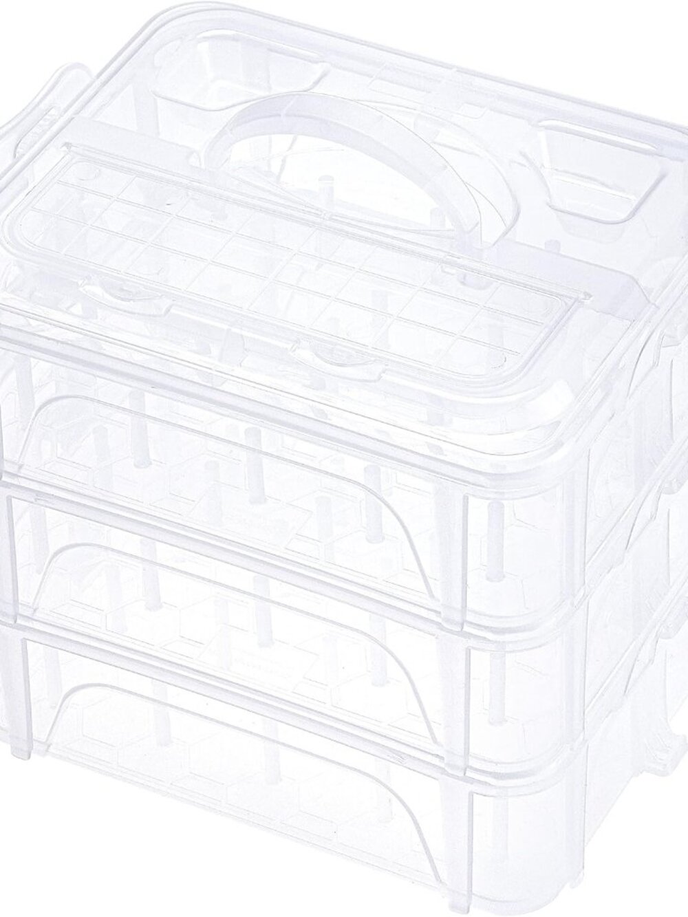 3 Layer Stackable Clear Storage Box Organizer